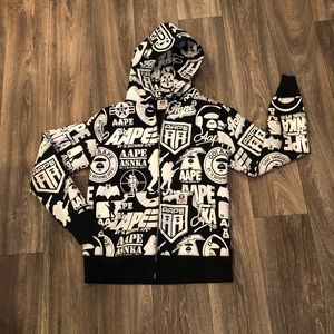 Black and White Graphic Hoodie